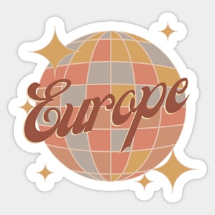 Europe european tourist Retro Vintage Design Sticker